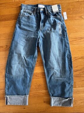 GAP Barrel High-Rise Cuff Jeans 28 6R New with tags!